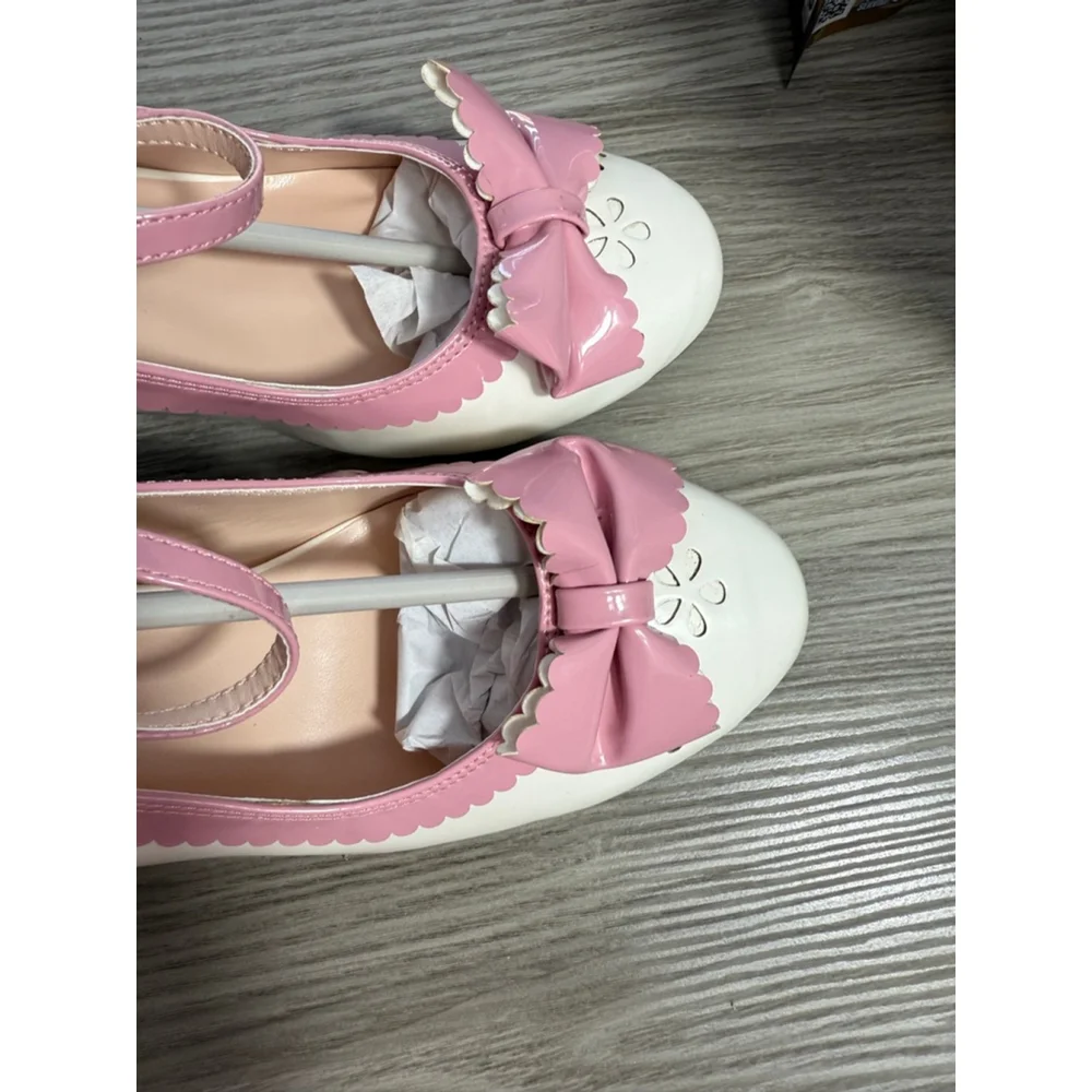 Women's Dola Lovely White Pink Heels Size 10